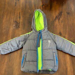 Protection System grey/green coat in good condition, size 18mo.